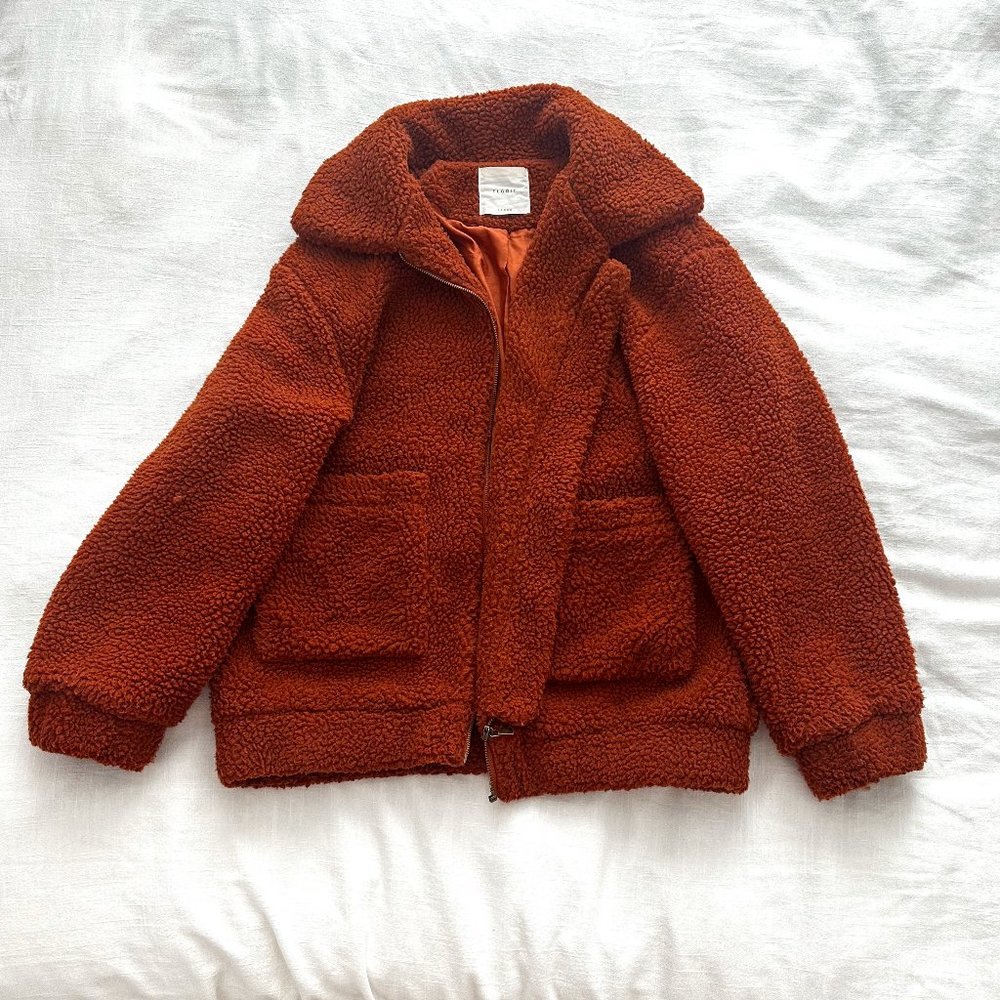 Women's Orange Teddy Jacket